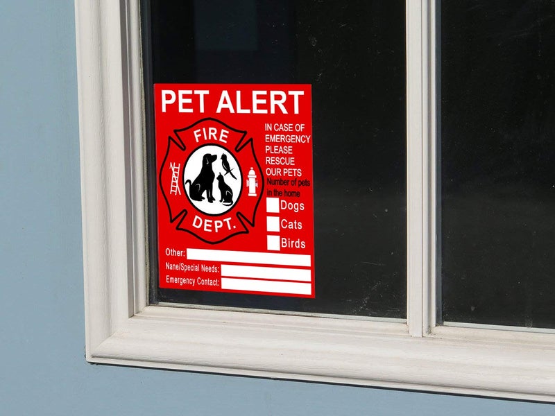 Remarkable Pet Inside Sticker - 8 Pack Pet Alert Safety Fire Rescue Sticker Decal-Save Our Cat/Dog Pets in a Fire Emergency, Firefighters Will See Alert on The Window, Door, or House and Rescue Our Family. - Image 5